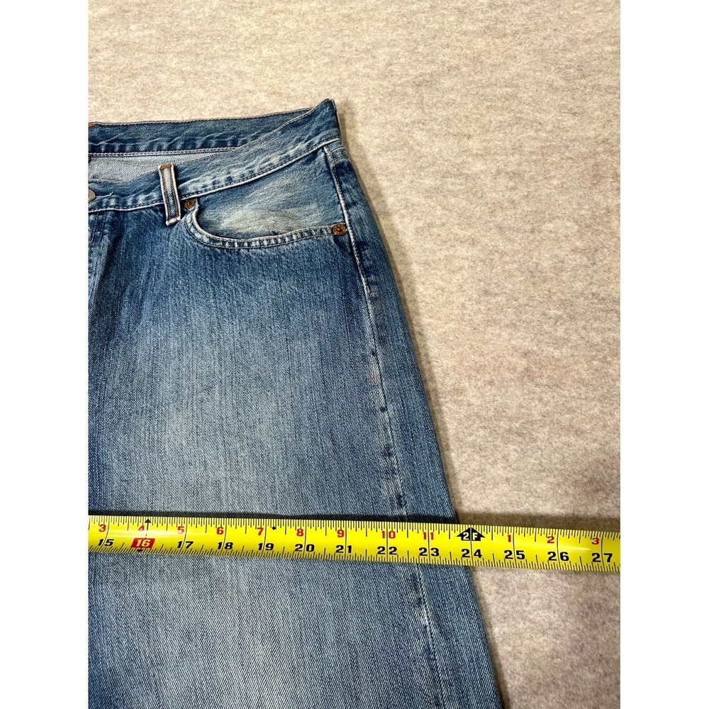 Levis 501 Original Fit Straight‎ Jeans Mens 36x34 Blue Denim Cotton Medium Wash - Picture 11 of 16